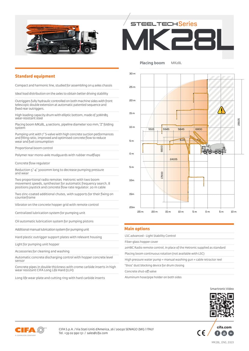 Scania Pumi 7 m³ 28 m Technické listy číslo 2 společnosti AD Podlahy